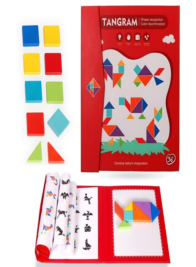 Bugbee Toys Magnetic Tangram Puzzles for Kids, Educational Travel Toy for 5+ Years, Enhances STEM Skills, Ideal Gift for Boys & Girls - Image 1